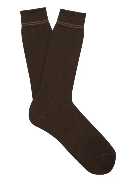 Zegna chaussettes à détails rayés
