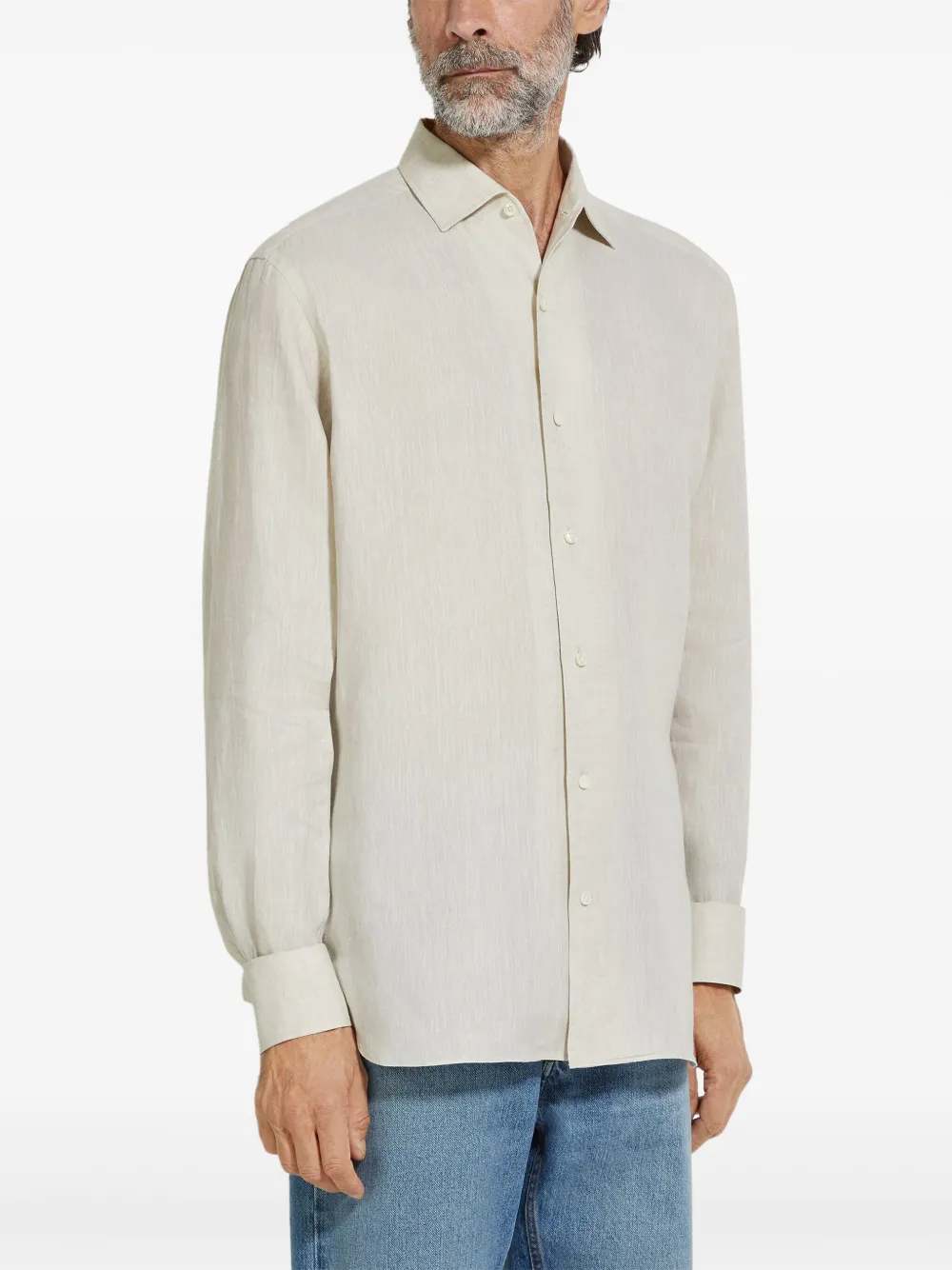 Zegna Oasi Lino overhemd Beige