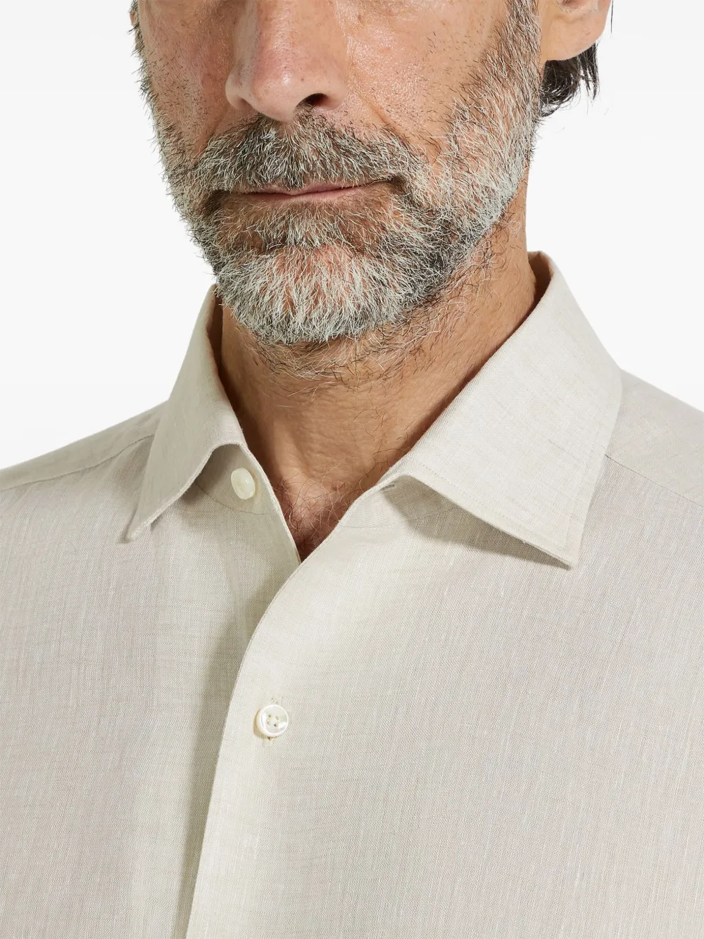 Zegna Oasi Lino overhemd Beige