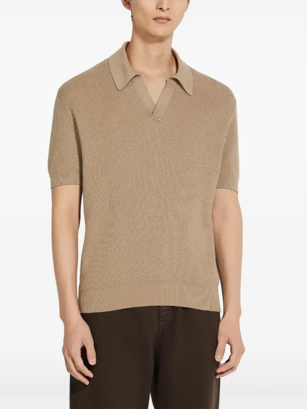 Tシャツ・カットソー ZEGNA Ivory cotton blend polo shirt (RUF338A9F708 N01) Zegna Ivory Cotton Blend Polo Shirt | italist