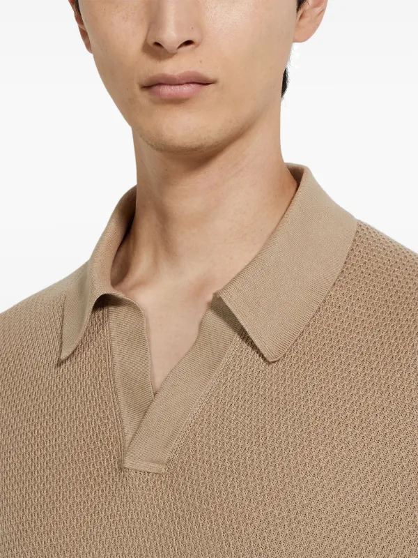 Tシャツ・カットソー ZEGNA Ivory cotton blend polo shirt (RUF338A9F708 N01) Zegna Ivory Cotton Blend Polo Shirt | italist
