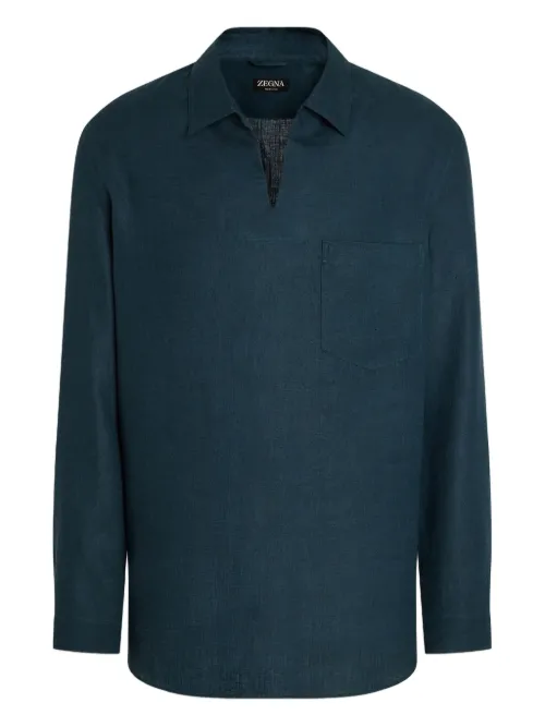 Zegna t-shirt en lin - Bleu - Zegna - Modalova