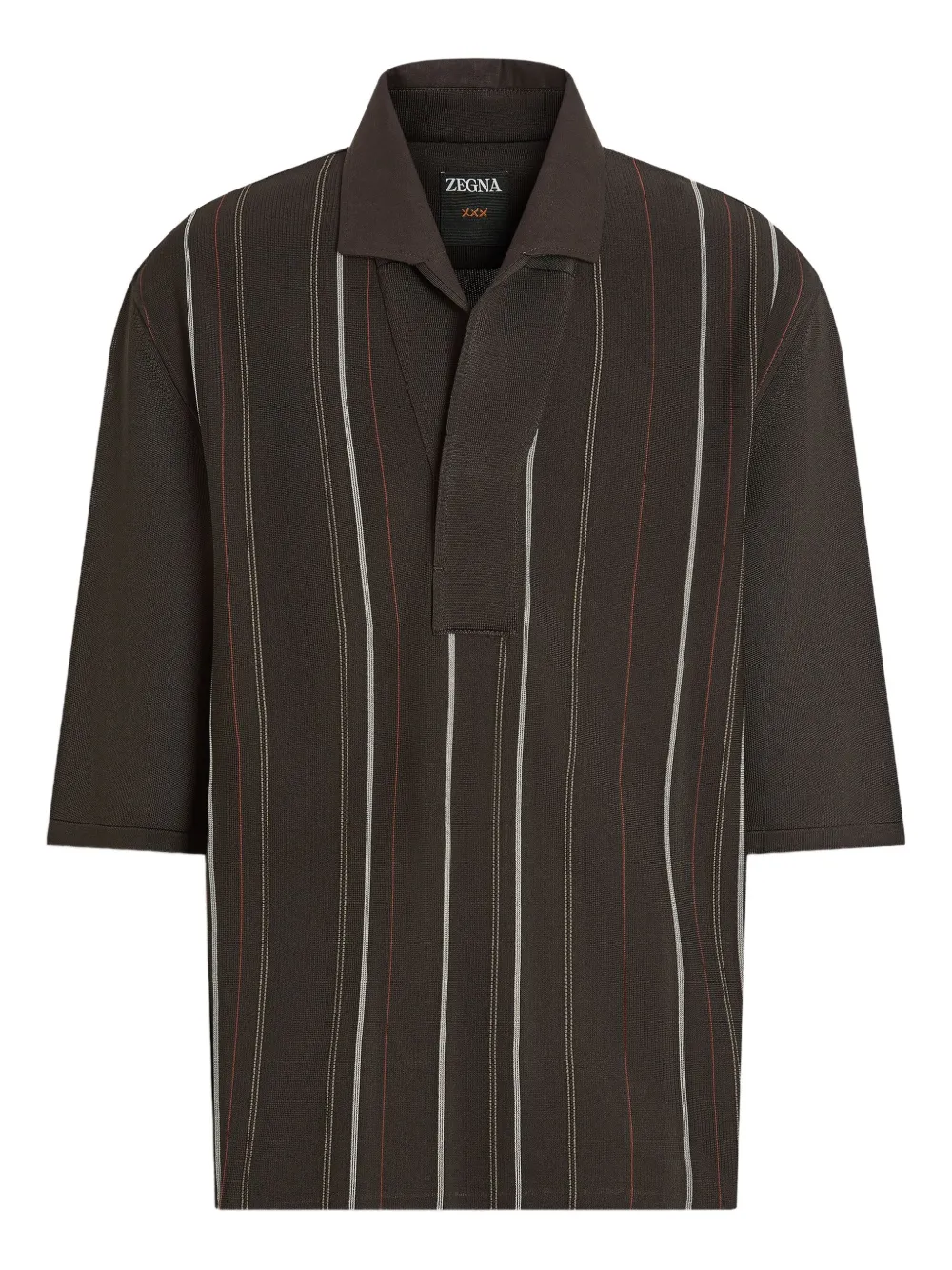 Zegna Zijden poloshirt Bruin