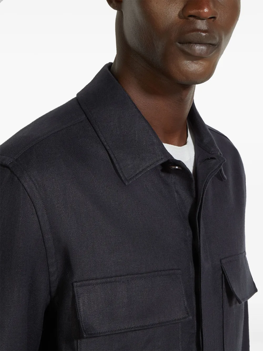 Shop Zegna Oasi Lino Shirt In Blue