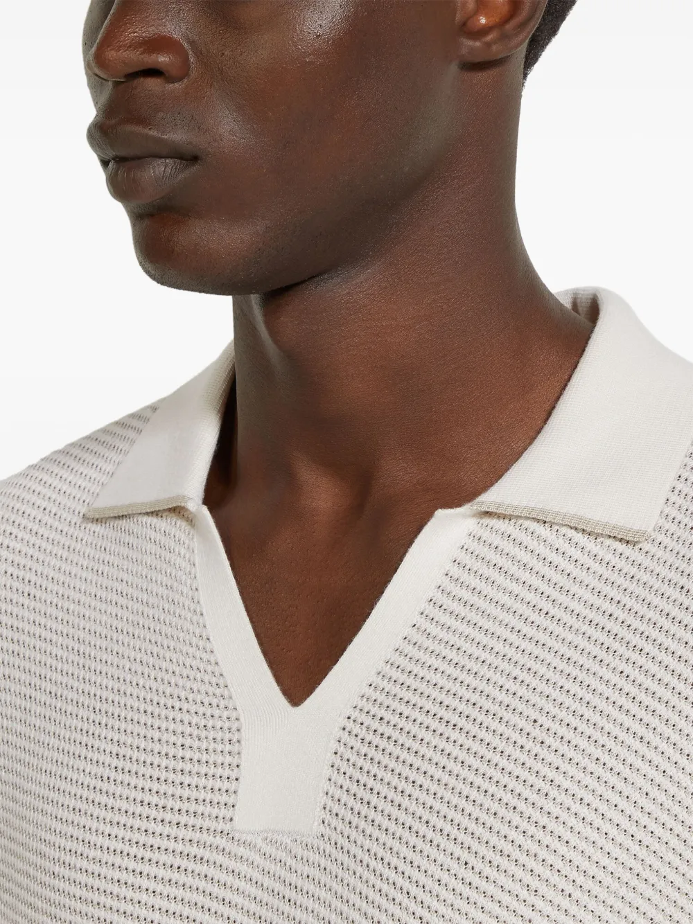 Zegna Poloshirt van zijde-kasjmierblend Wit