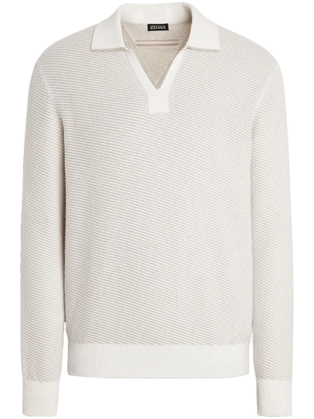 Zegna Poloshirt van zijde-kasjmierblend Wit