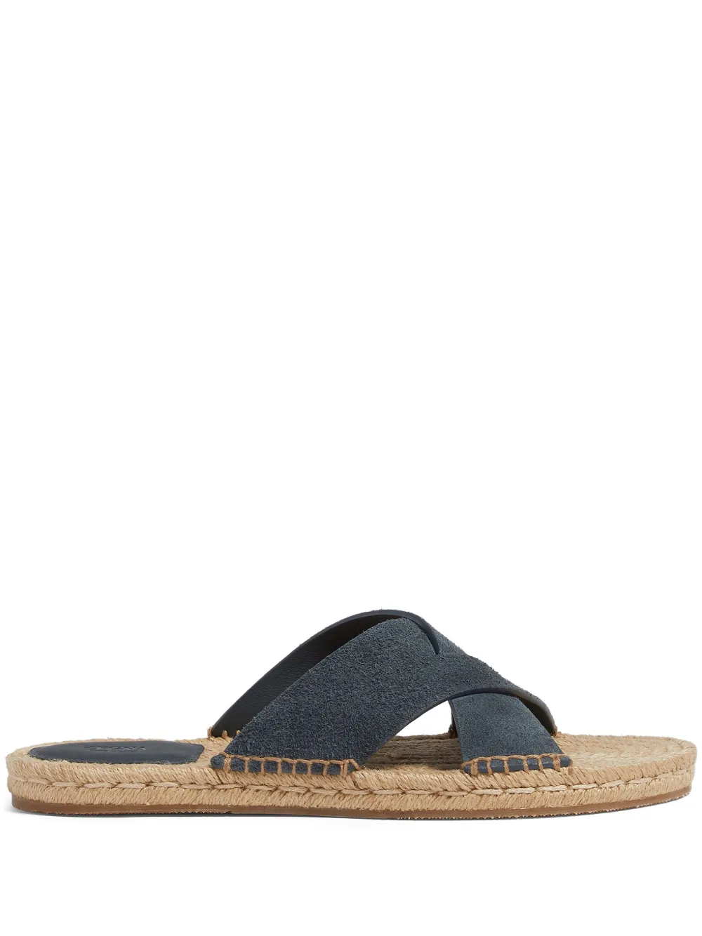 Zegna crossover-strap suede espadrilles Blue