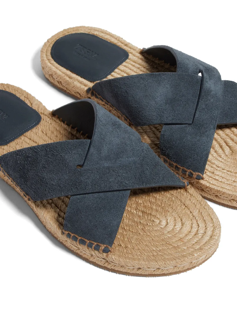 Zegna crossover-strap suede espadrilles Blue
