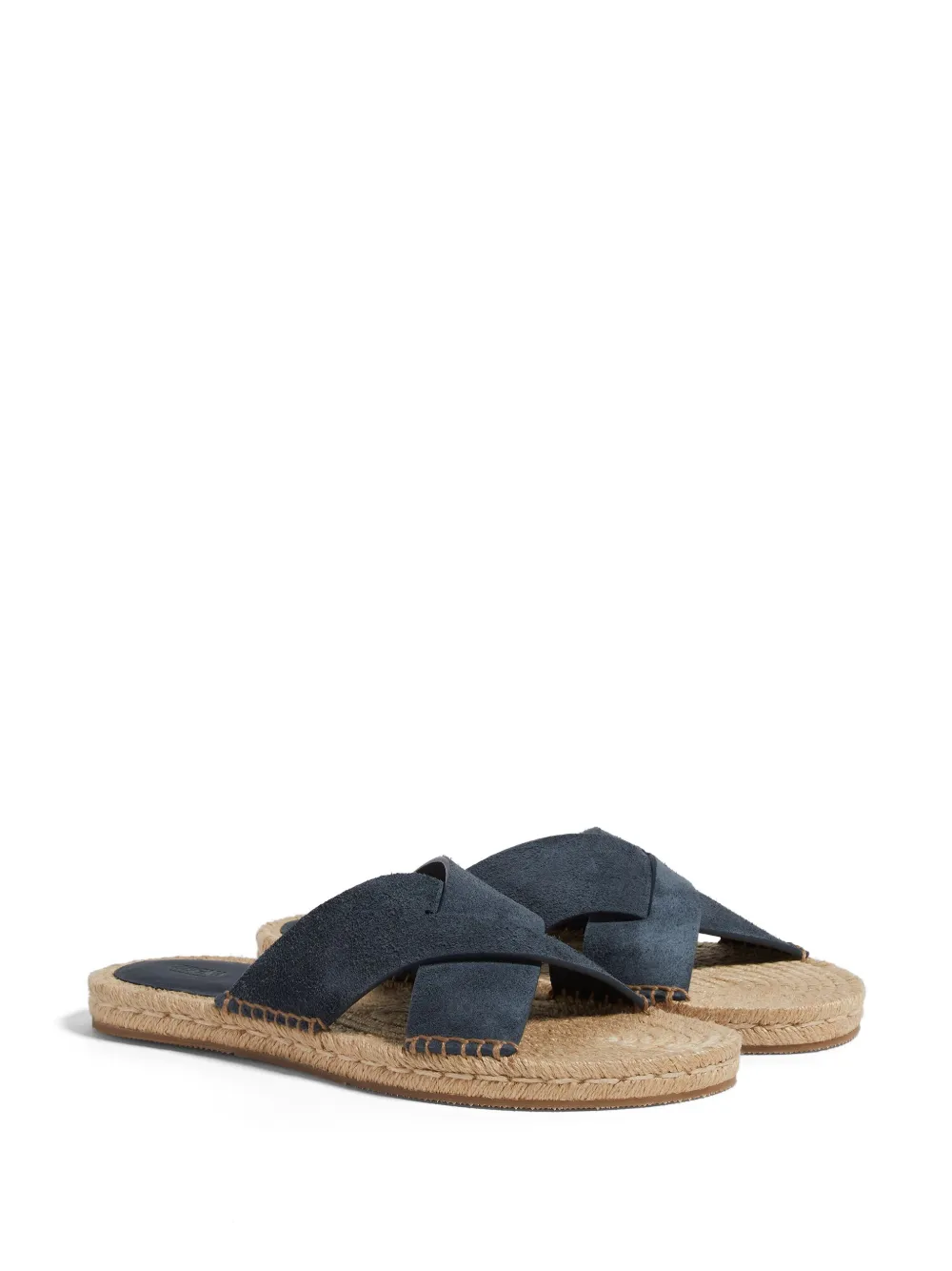 Zegna crossover-strap suede espadrilles Blue
