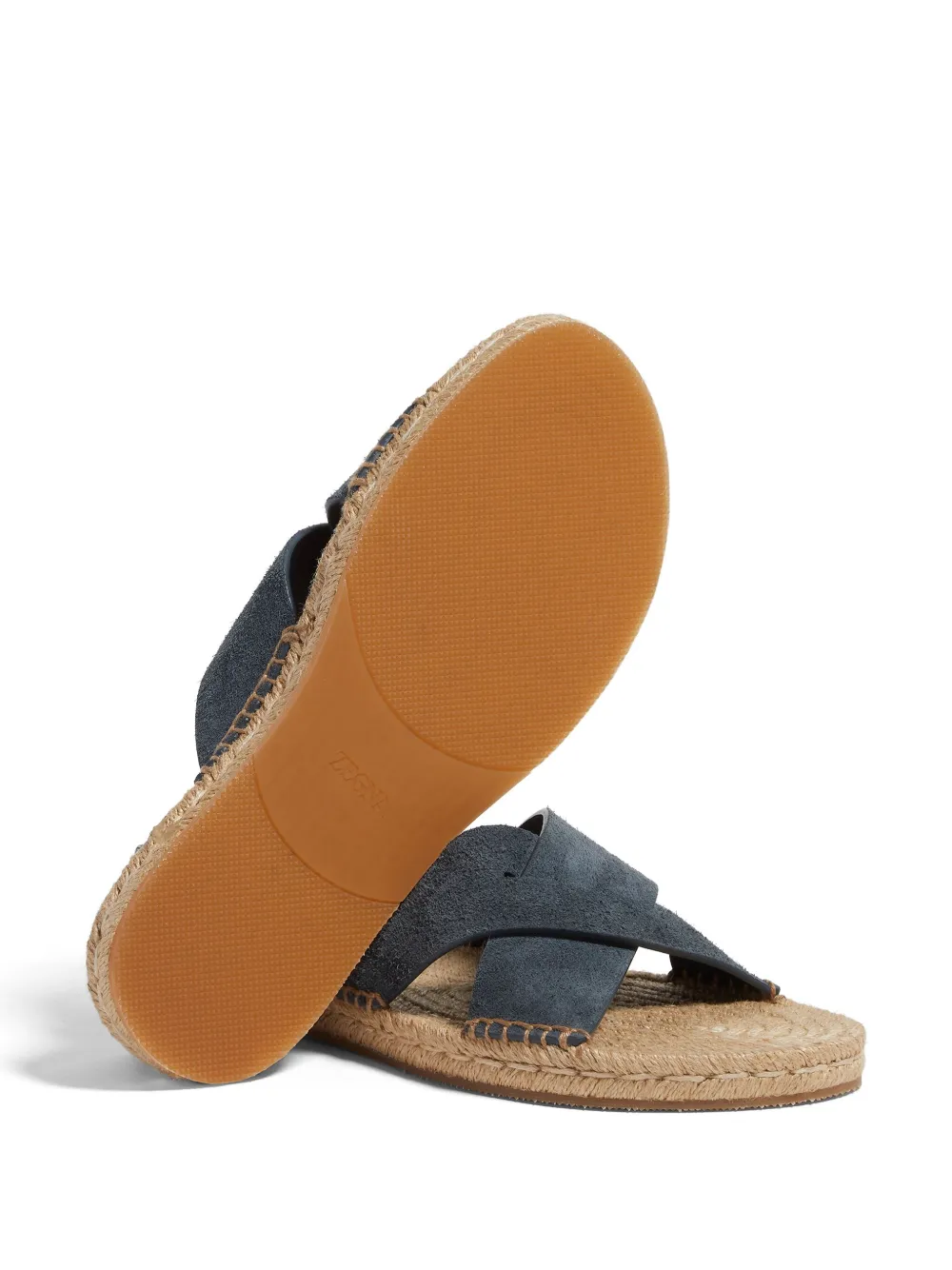 Zegna crossover-strap suede espadrilles Blue