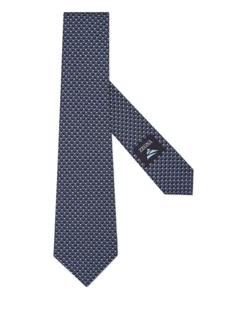 Zegna floral-print silk tie