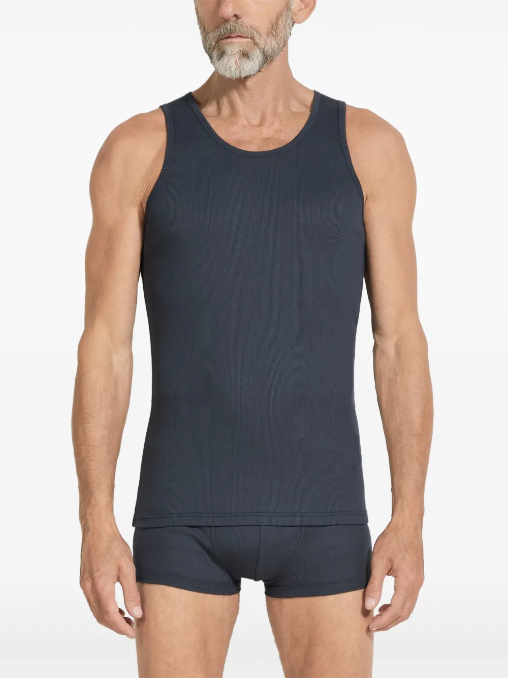 Zegna Tanktop met diepe ronde hals - Blauw