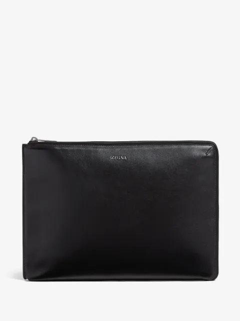 Zegna leather clutch bag