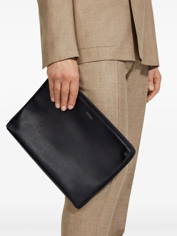 エルメネジルドゼニアErmenegildo Zegnaレザークラッチハンドバッグ Zegna レザー クラッチバッグ | ブラック | FARFETCH JP