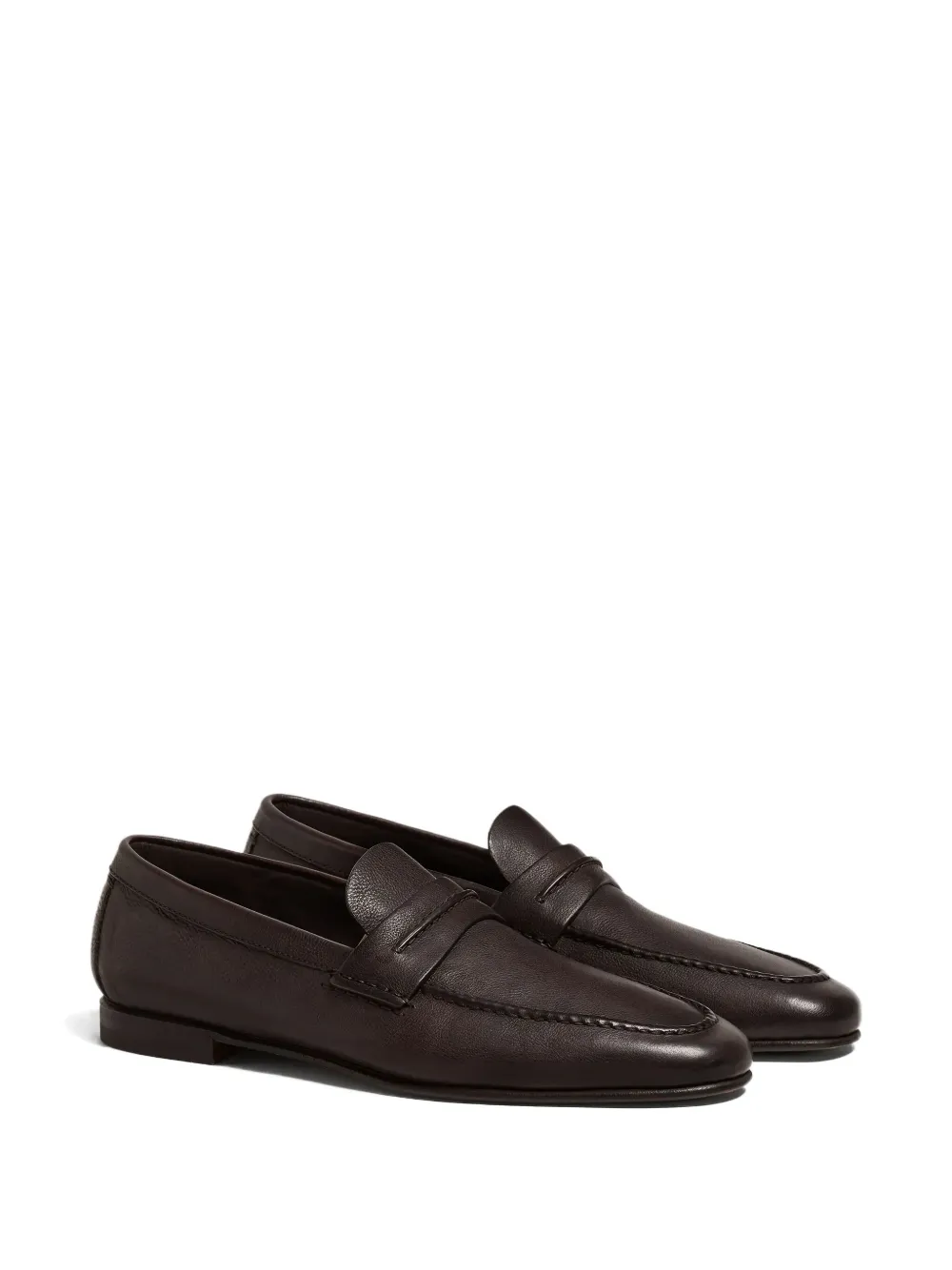 Zegna Leren loafers - Bruin