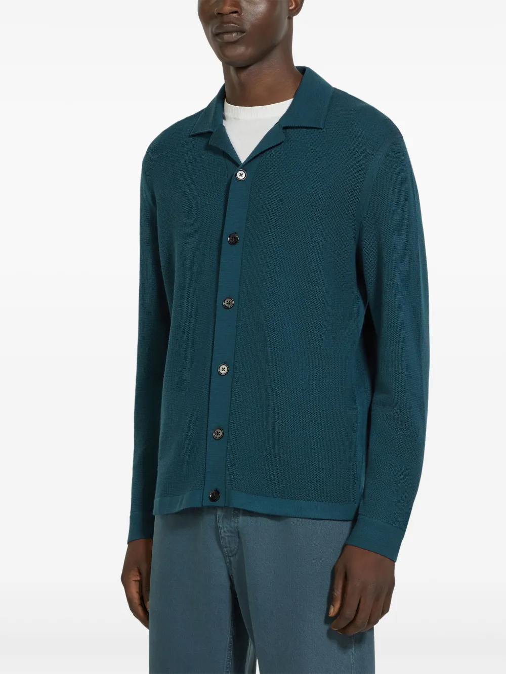 Zegna Wollen overhemd Blauw