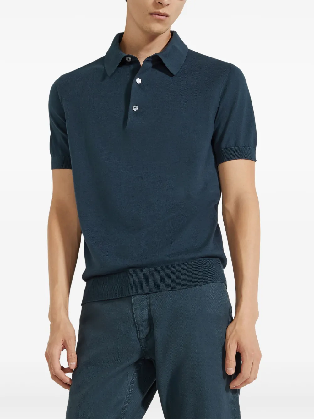 Zegna Katoenen poloshirt - Blauw