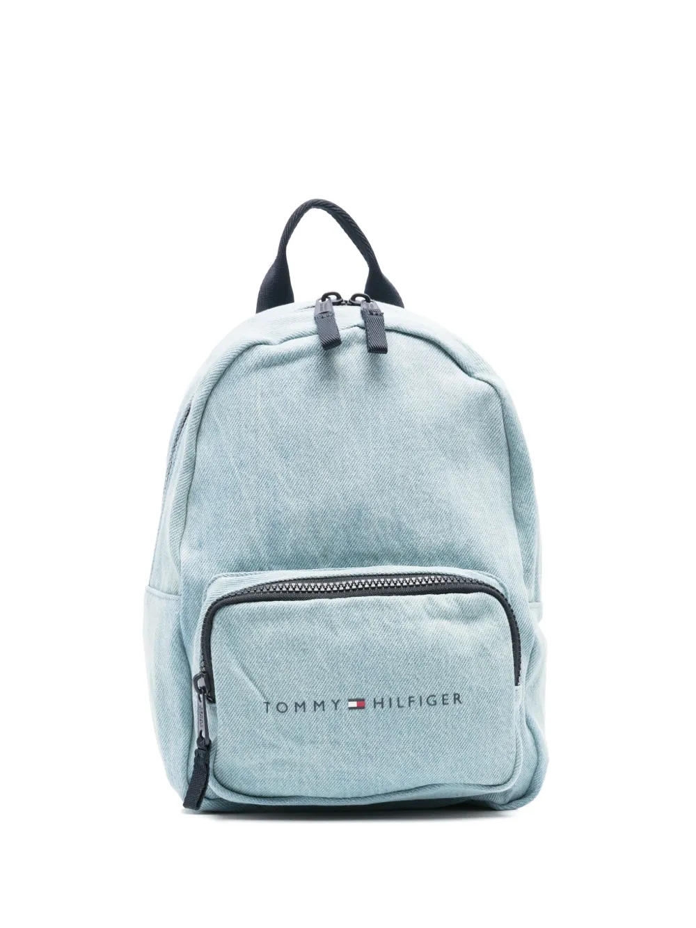 Tommy Hilfiger Junior Essential Logo デニムバックパック - ブルー Tommy Hilfiger Junior Essential Logo デニムバックパック - ブルー