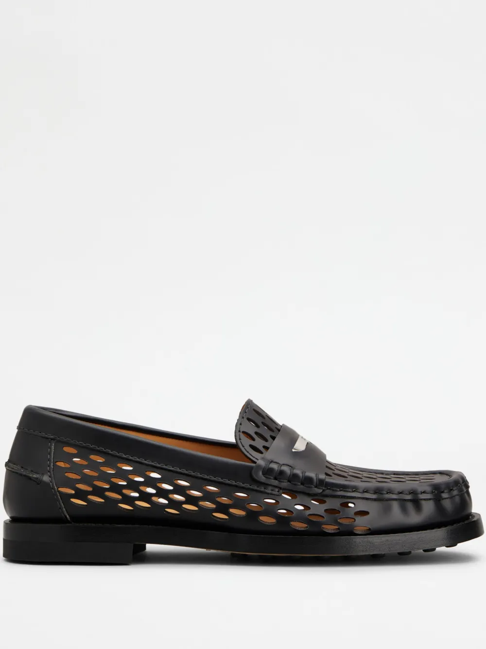 Tod's Perforated Loafers In Black