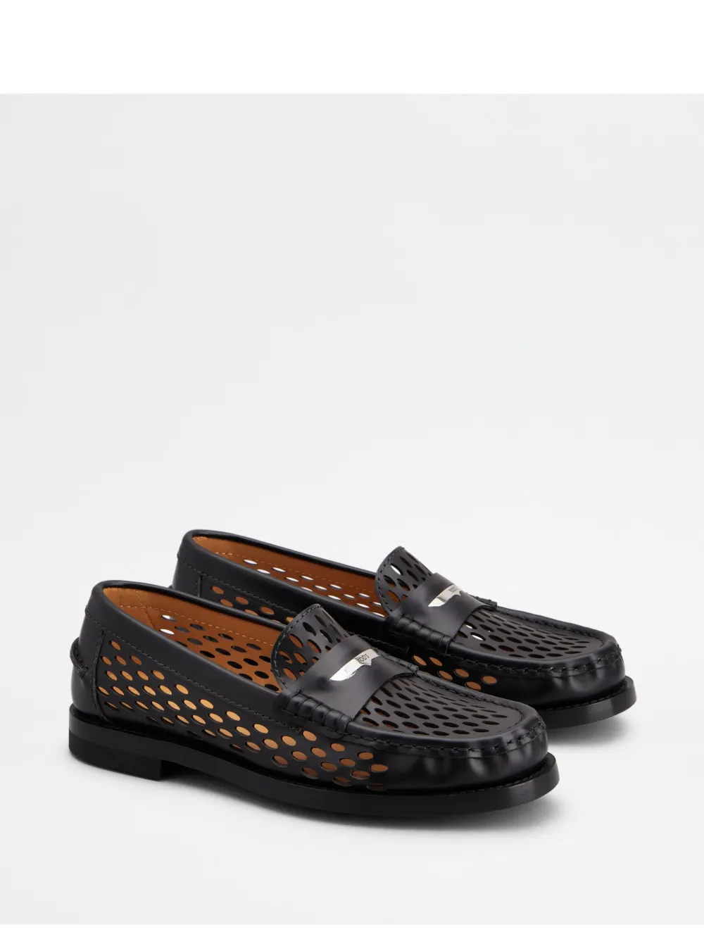 Tod's Perforated Loafers In Black