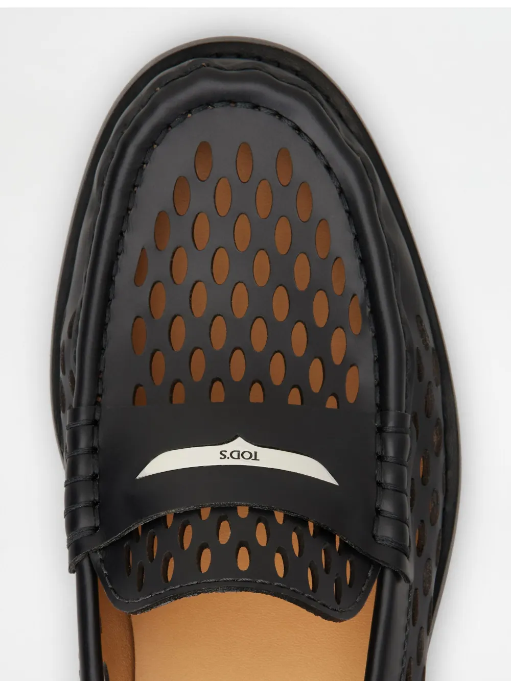 Tod's Perforated Loafers In Black