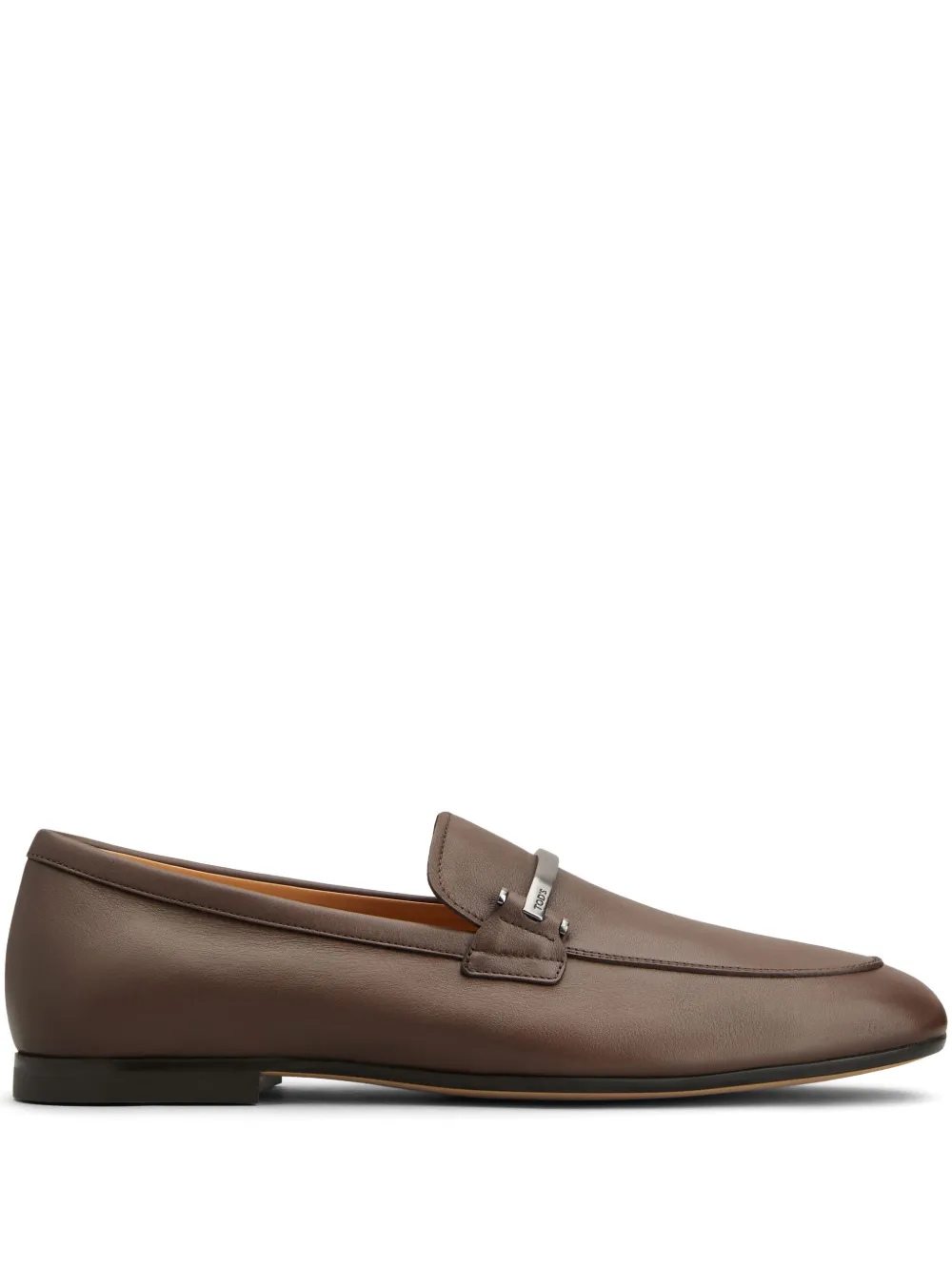 almond-toe leather loafers