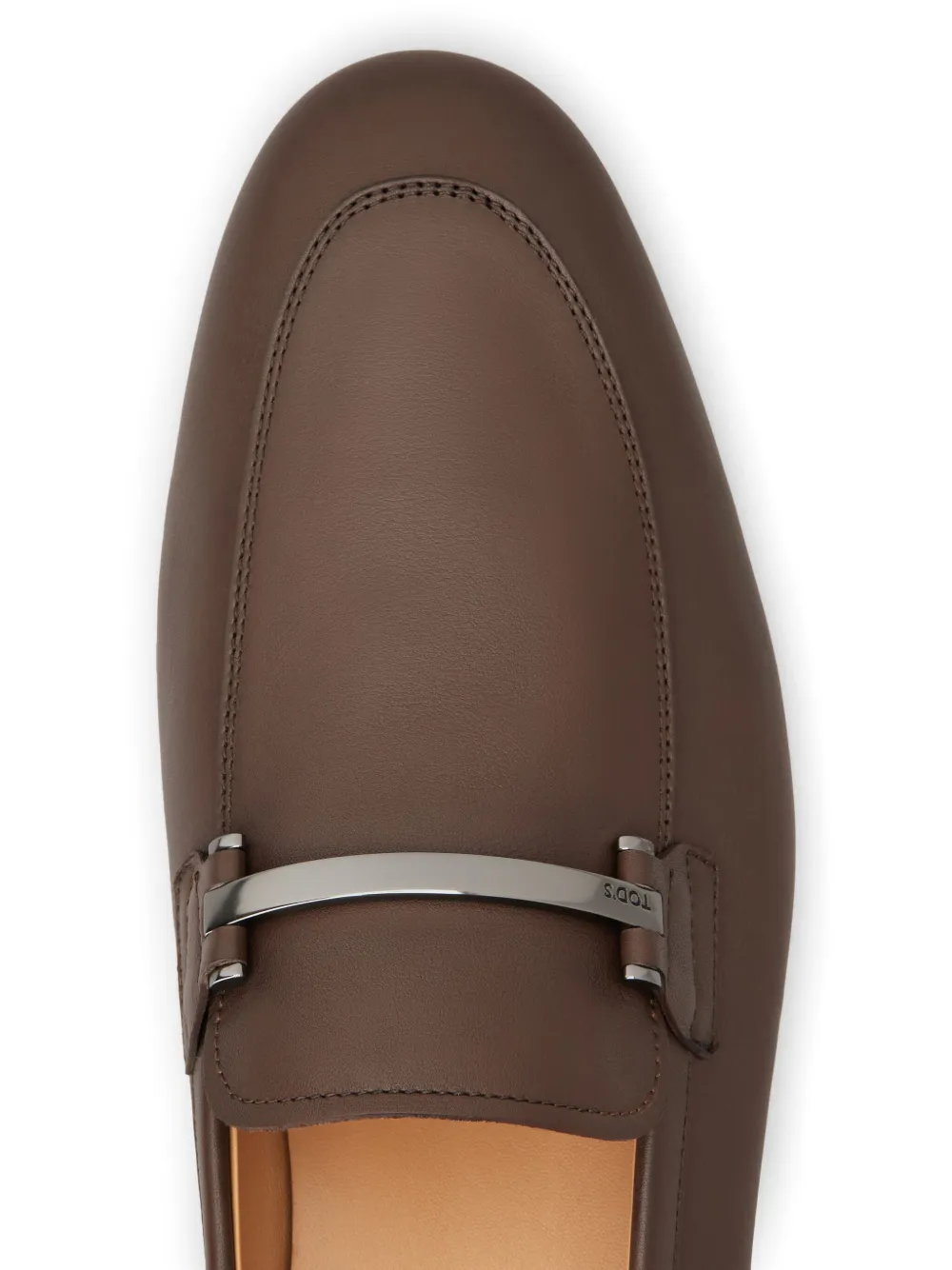 Tod's almond-toe leather loafers Brown