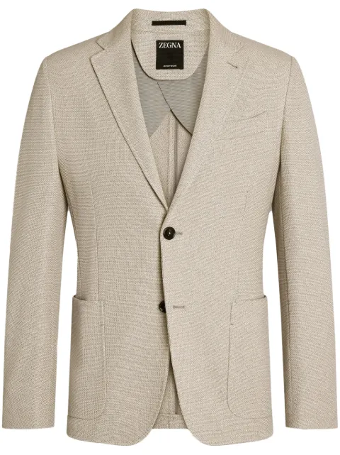 Zegna notch-lapel cotton blazer