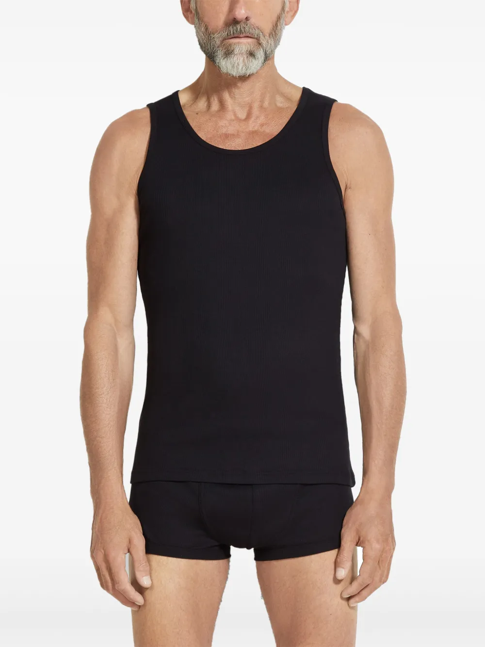 Zegna Tanktop met diepe ronde hals - Zwart