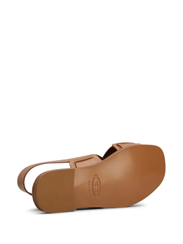 TOD'S ブラウンレザーサンダル Tod's レザー サンダル | ブラウン | FARFETCH JP