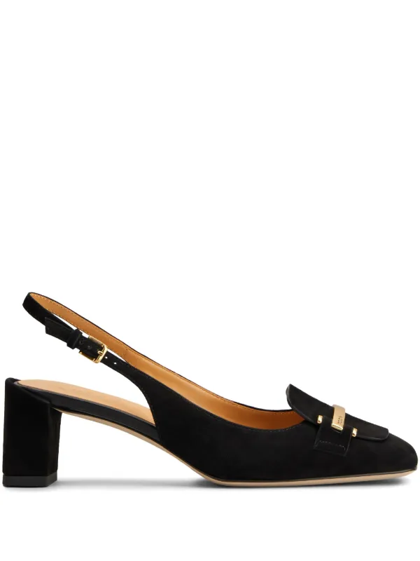 Tod's 50mm Suede Slingback Pumps in Black