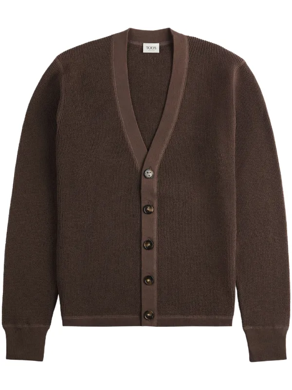 Tod's waffle-knit Cotton Cardigan Brown FARFETCH EG