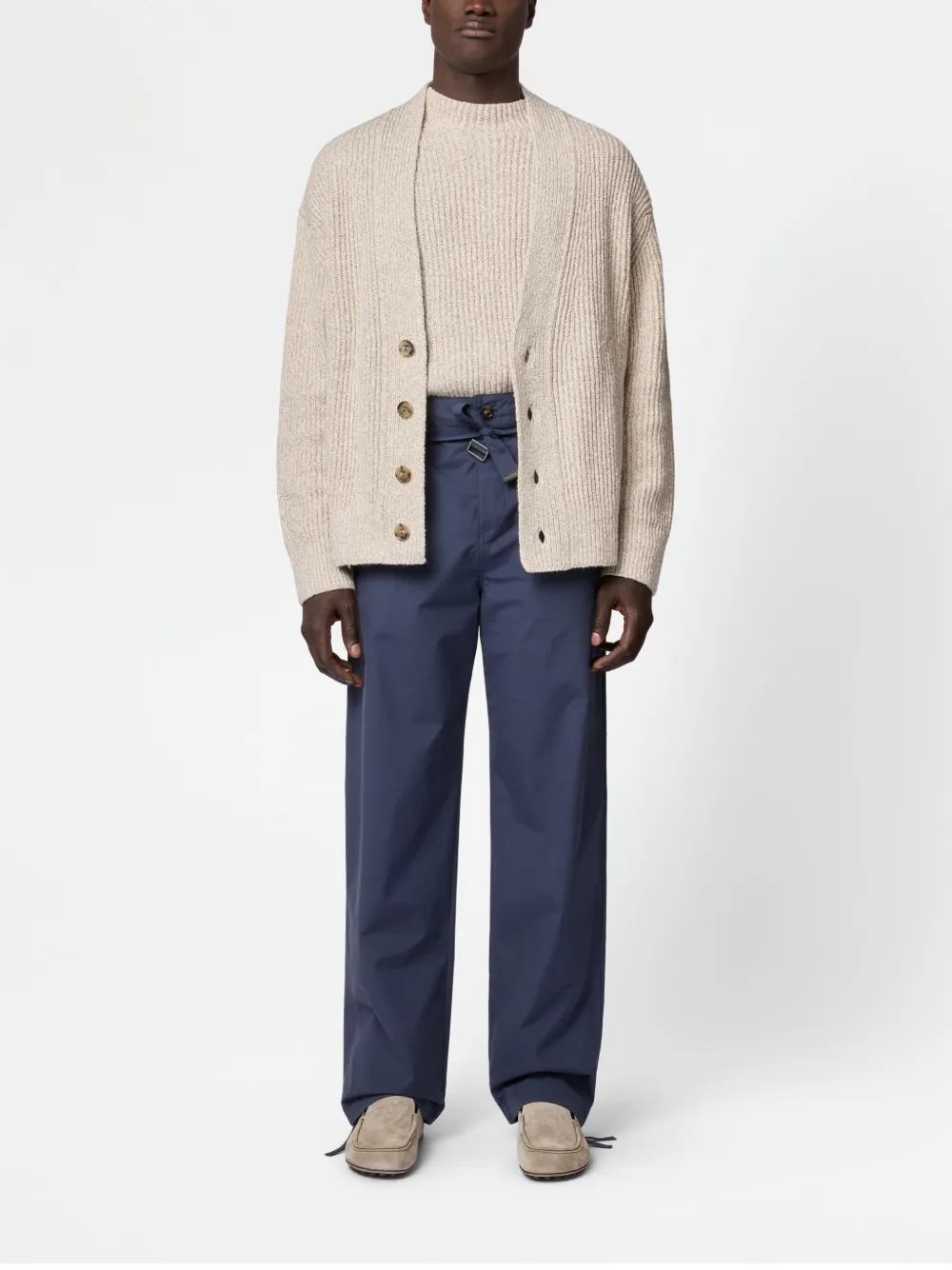 Tod's Drawstring-belt Chinos In Blue