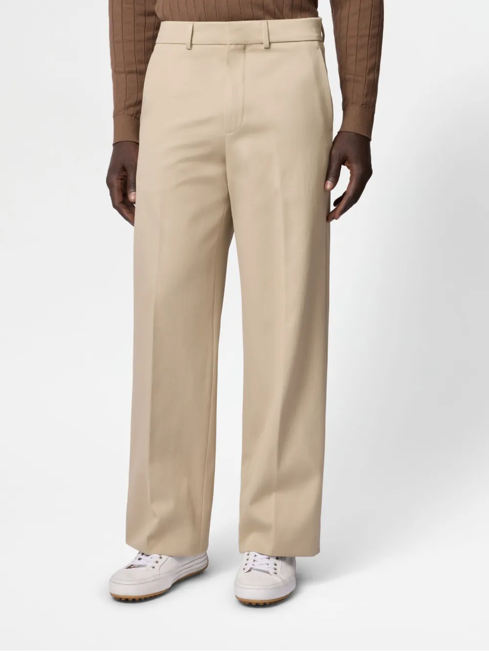 Tod's Wide-leg Cotton Trousers In Neutrals