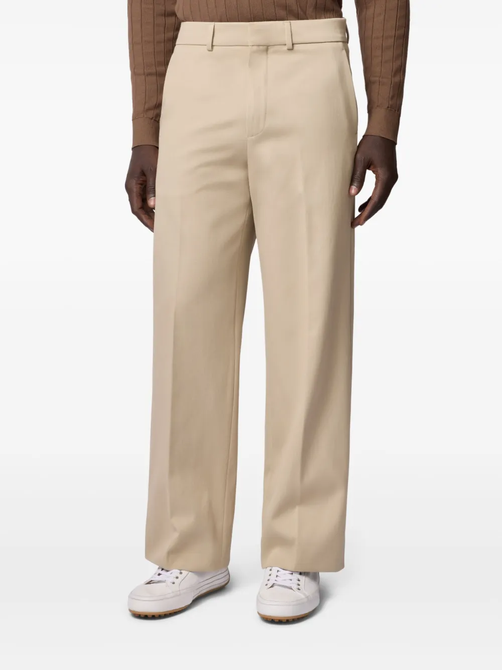 Tod's Katoenen broek met wijde pijpen Beige
