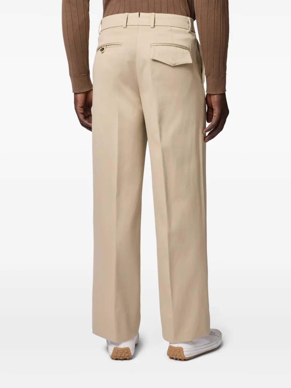 Tod's Katoenen broek met wijde pijpen Beige