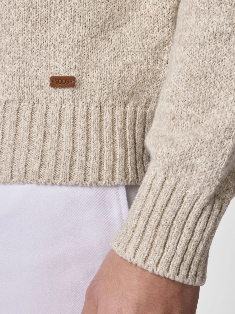 Tod's Cotton Sweater In Neutrals