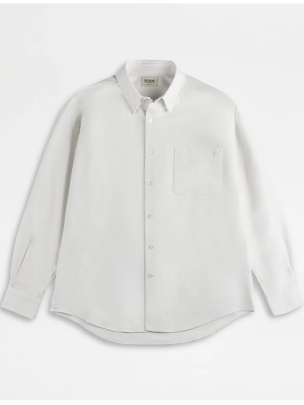 Tod's Curved-hem Button-up Shirt In White
