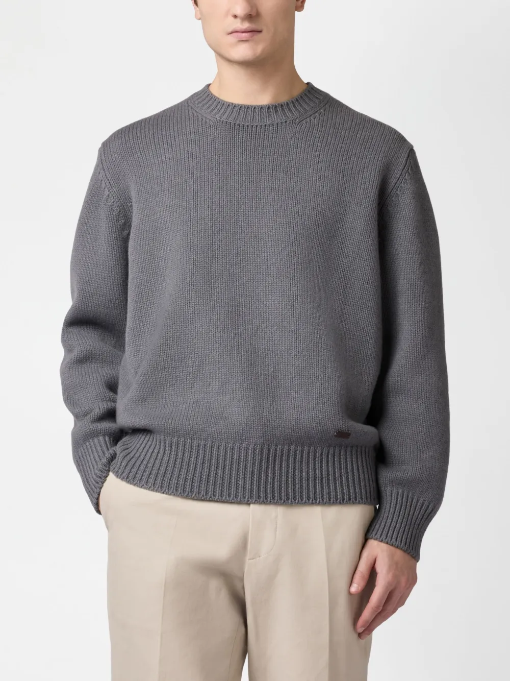 Tod's Ribbed Sweater In Grey