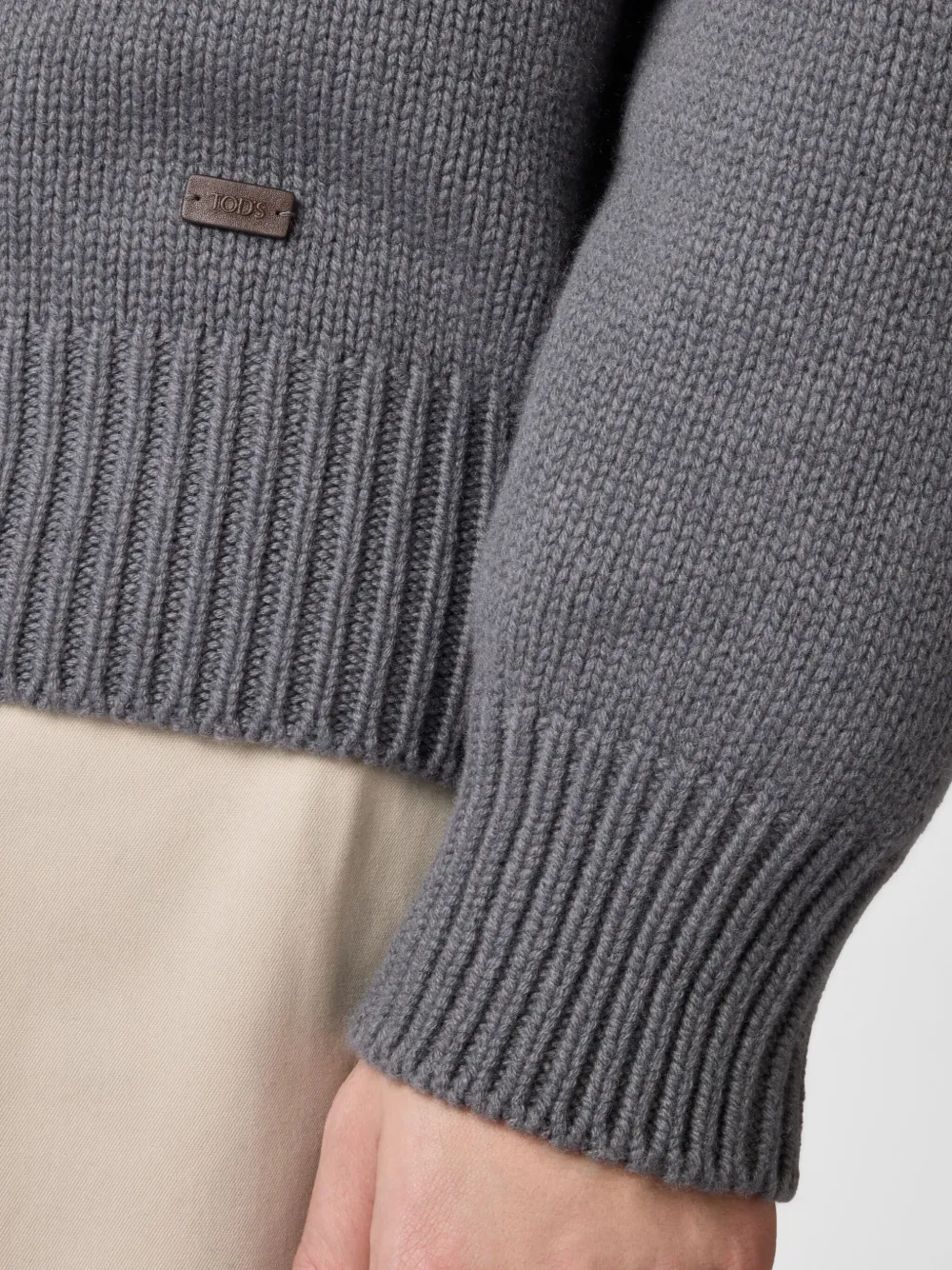 Tod's Ribbed Sweater In Grey