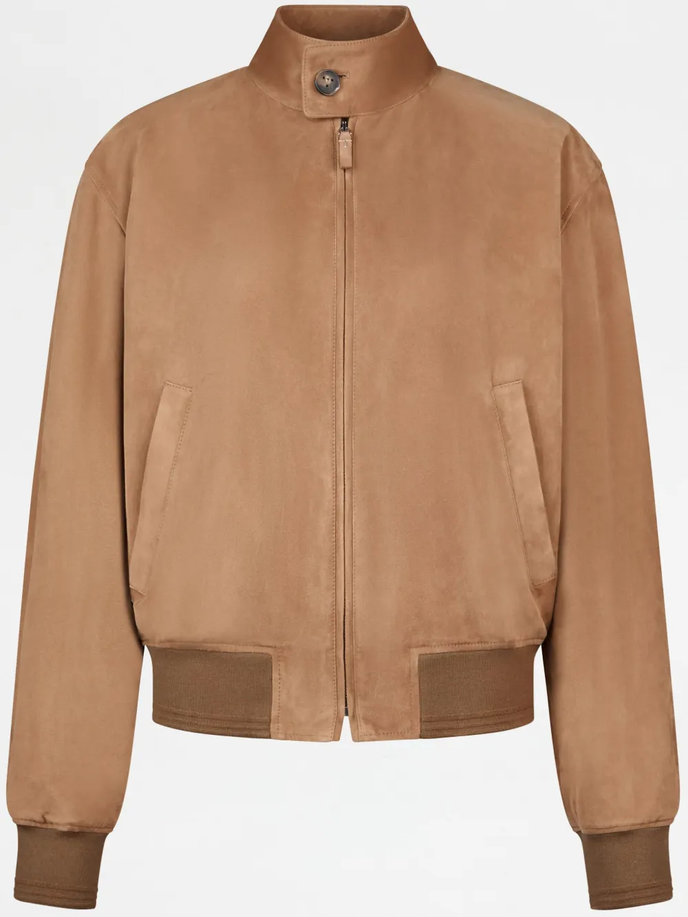 Tod's Pashmy Bomber Jacket In Suede In Neutrals