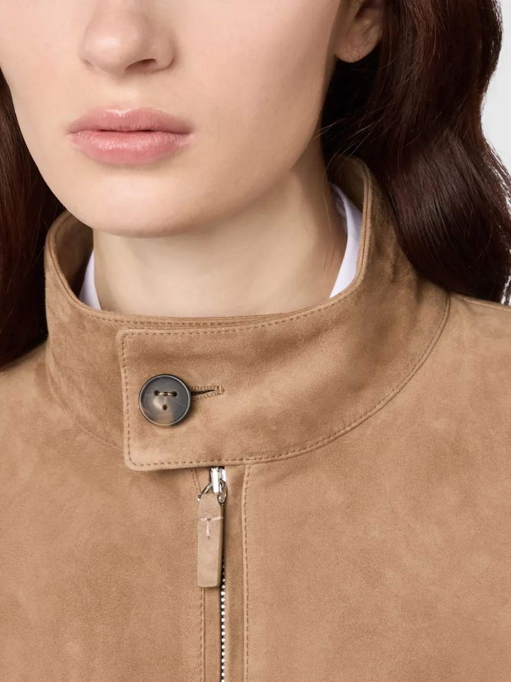 Tod's Pashmy Bomber Jacket In Suede In Neutrals