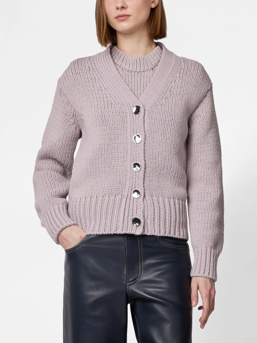 Tod's V-neck Cardigan In Purple