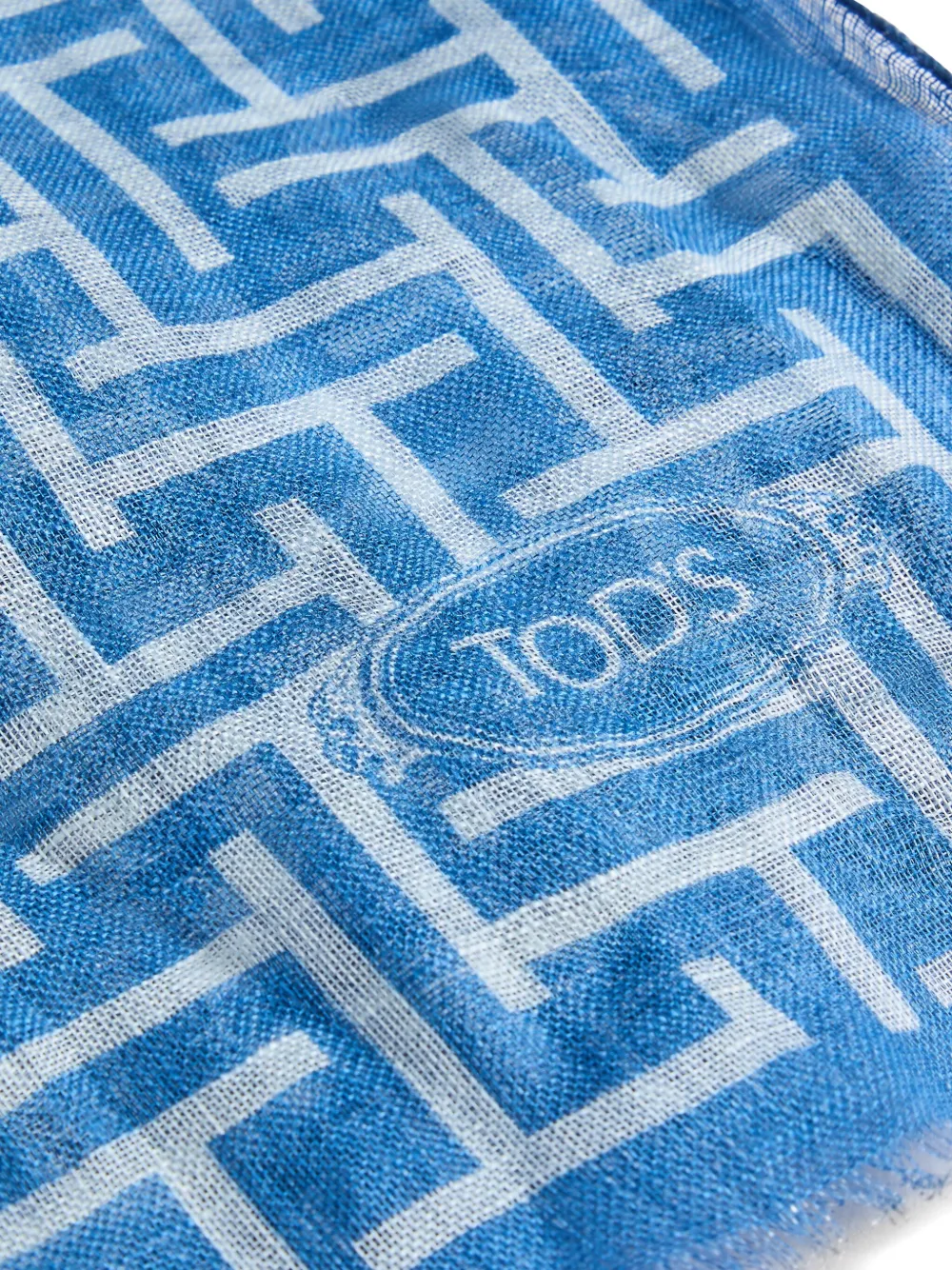  Tod's Logo-jacquard Scarf - Blue 