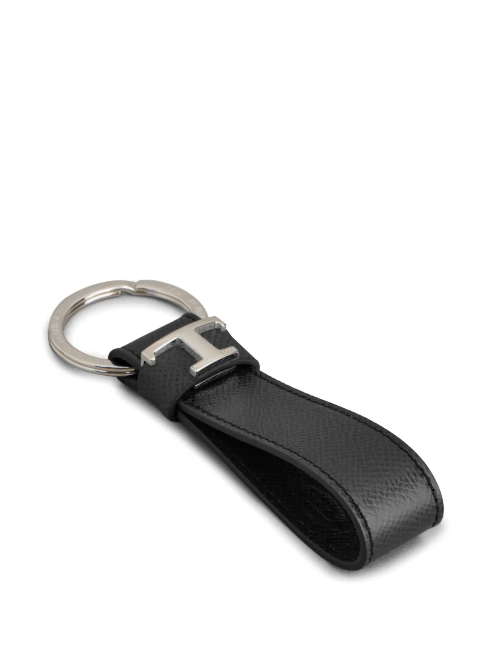 Tod's Leren sleutelhanger met Timeless-logo - Zwart