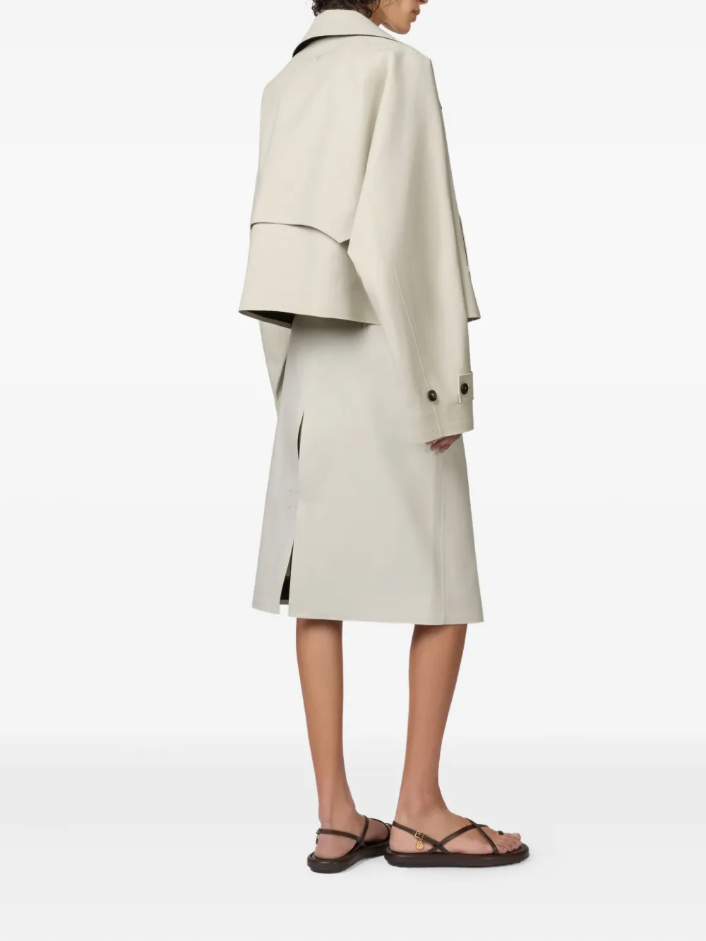 Tod's Double-breasted Cropped Jacket In Neutral
