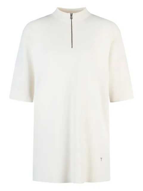Tod's zip-neck short-sleeve polo top