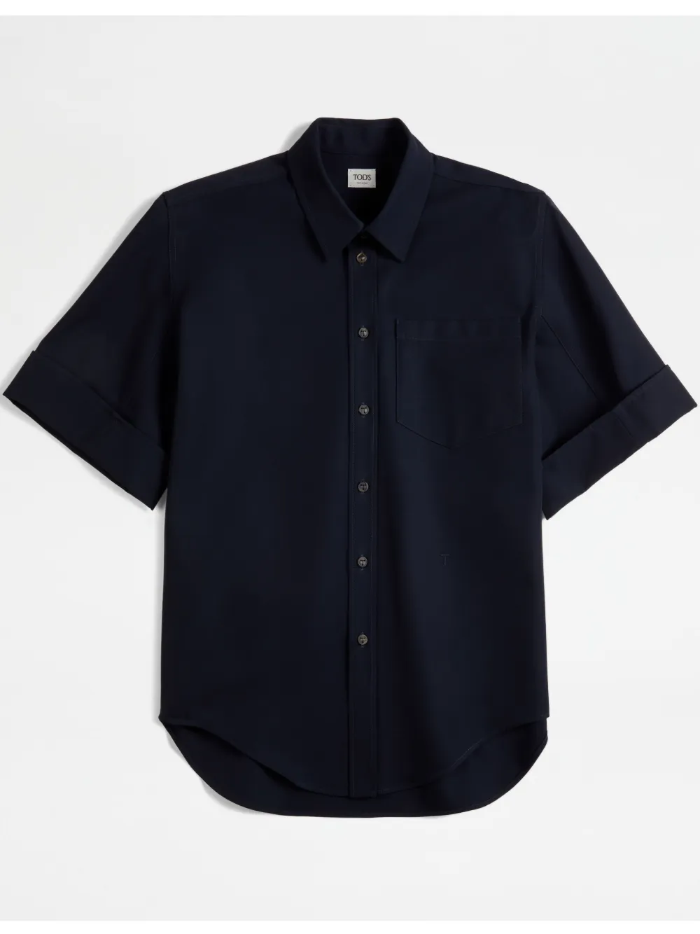 Tod's Shirt In Wool And Cotton In Blue
