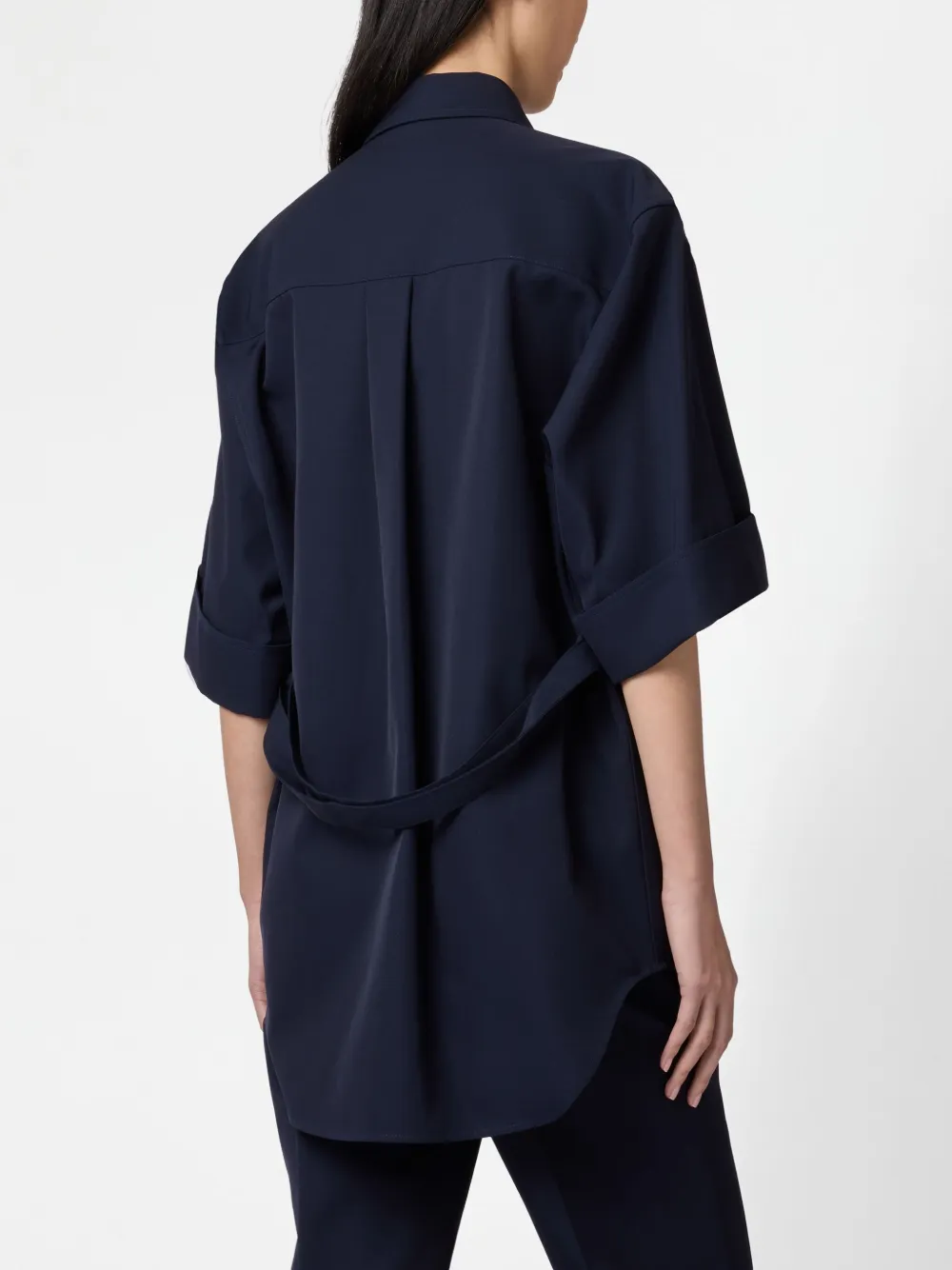 Tod's Shirt In Wool And Cotton In Blue