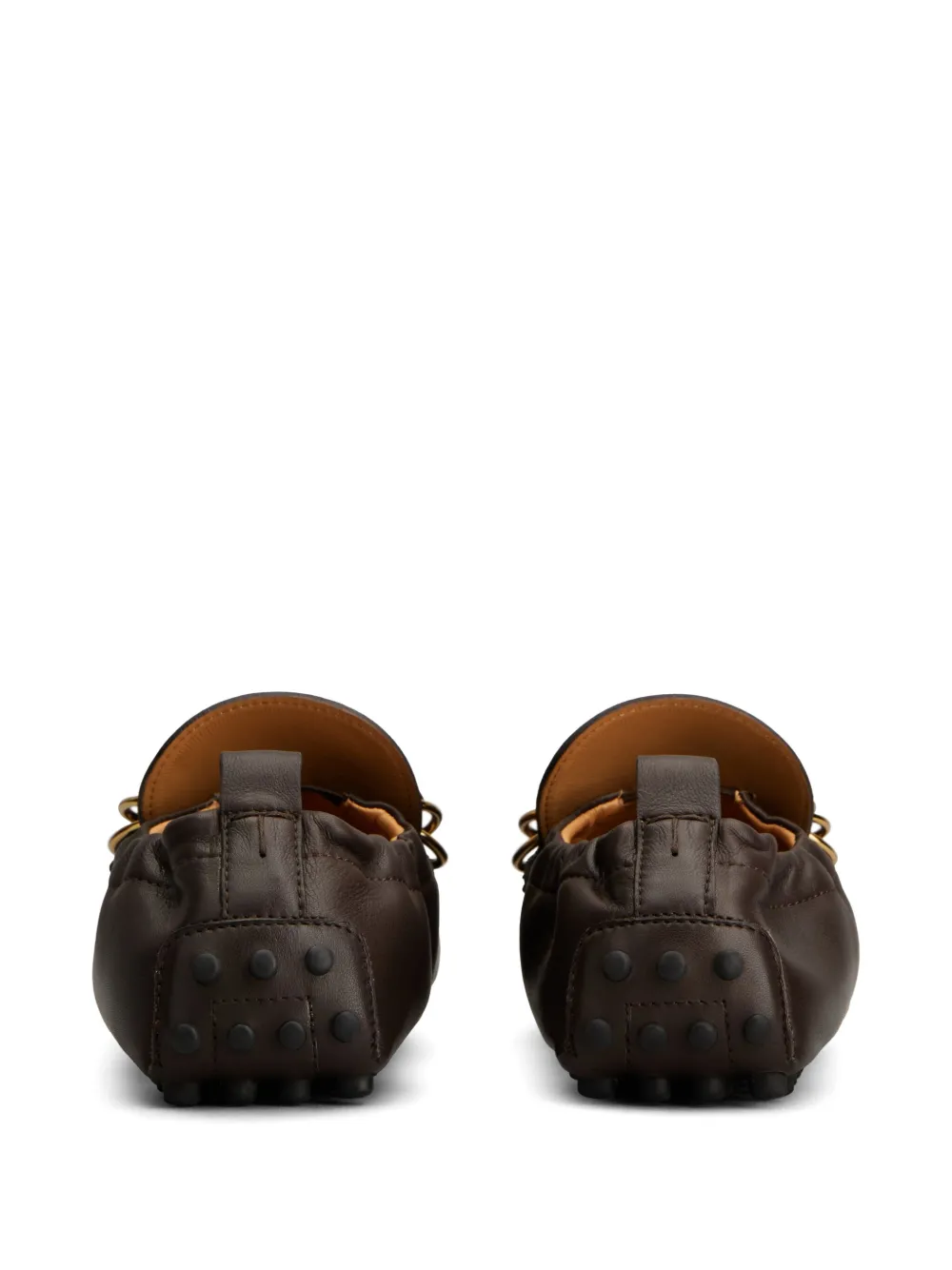 Tod's ring-embellished loafers Brown